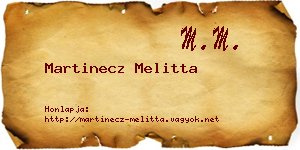 Martinecz Melitta névjegykártya