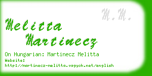 melitta martinecz business card